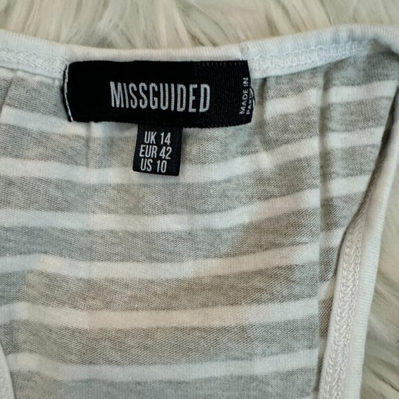 Missguided Green & White Striped Racerback Crop Top *Excellent Condition* - Picture 3 of 3